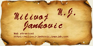 Milivoj Janković vizit kartica
